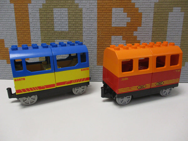 ( M5/2 ) Lego Duplo 2  Personen Waggon / Anhänger Eisenbahn Zug Train