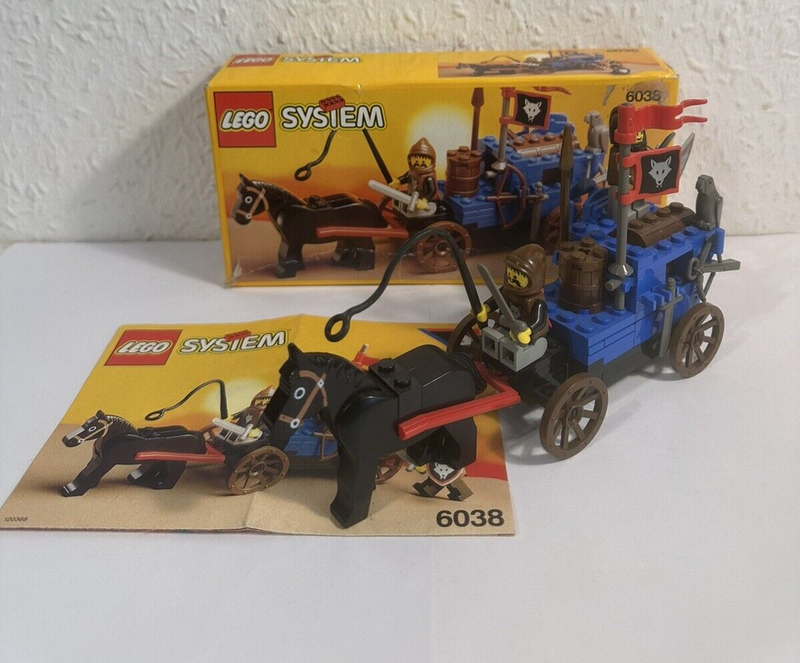 (E 17) Lego 6038 Wolfpack Renegades Ritter Castle Wolfsritter Kutsche OVP und BA