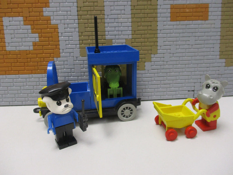 (D12/10) Lego Fabuland 3639 Inspektor Dogge Kalle Krokodil Polizeiauto + zusatz