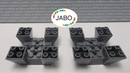 (L6/18) Lego 2x 30373 Mauerteil 6x6x2 Zinnen Turm Burg neu dunkelgrau 7676 10131