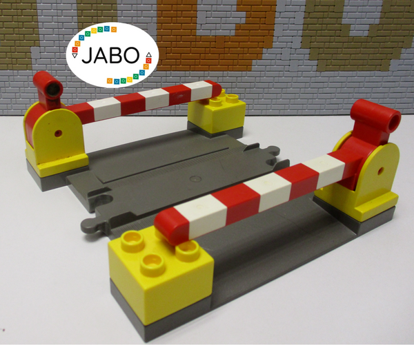 (R4/3) Lego Duplo Bahnübergang  alt dunkelgrau Eisenbahn