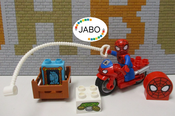 ( N14/ 8 ) LEGO Duplo Marvel  Spiderman Figur mit Motorrad und Zubehör