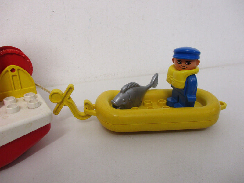 ( RB22/ 1  ) LEGO Duplo Fischerboot Kutter mit Beiboot Schiff Fischkutter