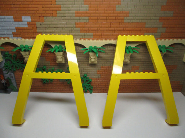 ( B 1 )  2x Lego City Kranstützen Verladekran Eisenbahn Brücke gelb 2635