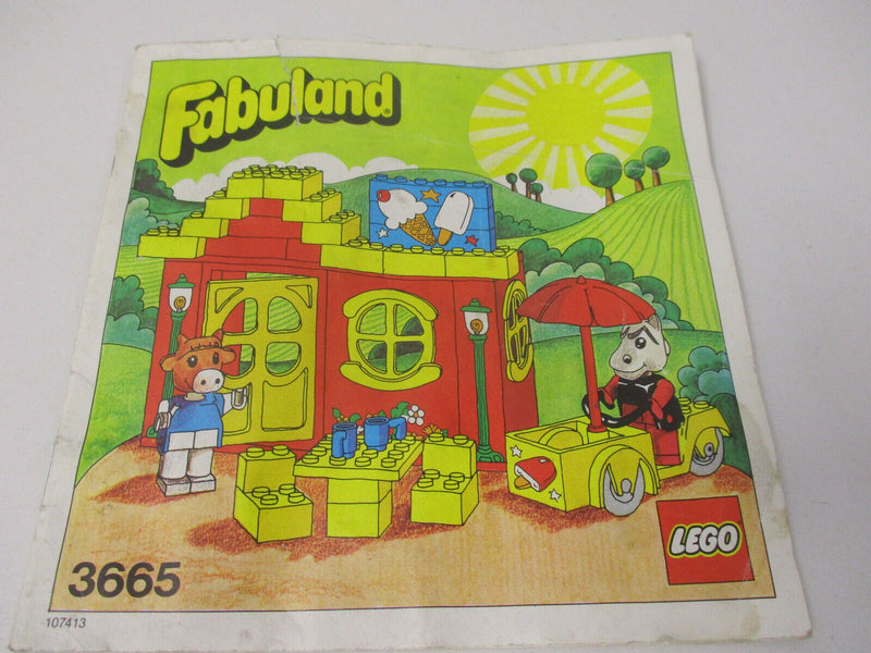 ( F15/10 ) Lego Fabuland Set Ice Cream Shop /Eisdiele mit BA ( 3665 )