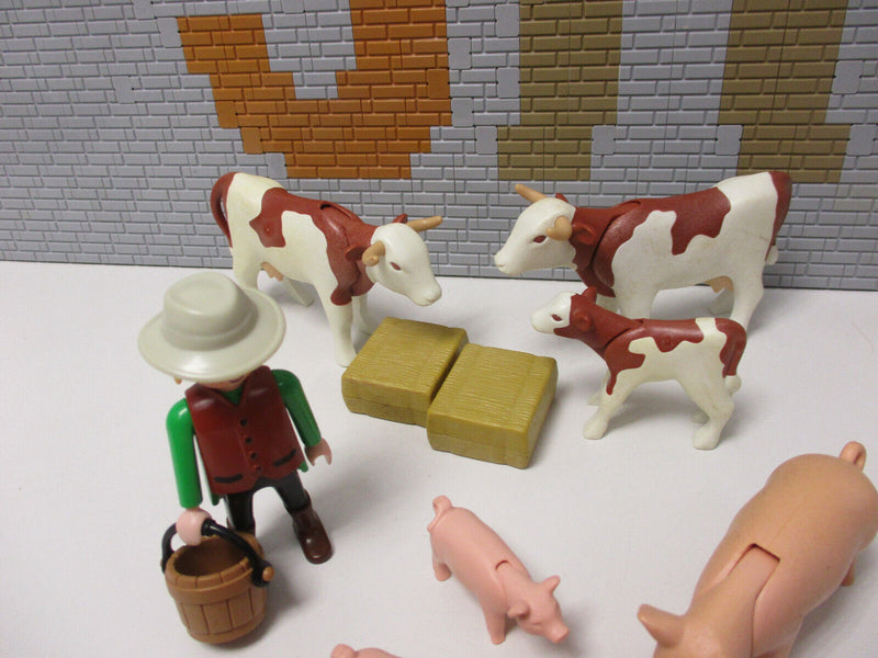 ( E12/21 ) Playmobil Bauernfof Tiere Set Kühe Schweine Schafe Figur Zubehör