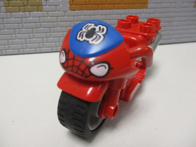 ( N14/ 8 ) LEGO Duplo Marvel  Spiderman Figur mit Motorrad und Zubehör