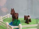 ( RB33 / 2. ) LEGO Duplo Reiterhof / Ponnyhof Set Pferde Ponnys Figuren Zubehör