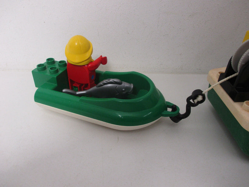 ( RB22/ 2  ) LEGO Duplo Fischerboot Kutter mit Beiboot Schiff Fischkutter