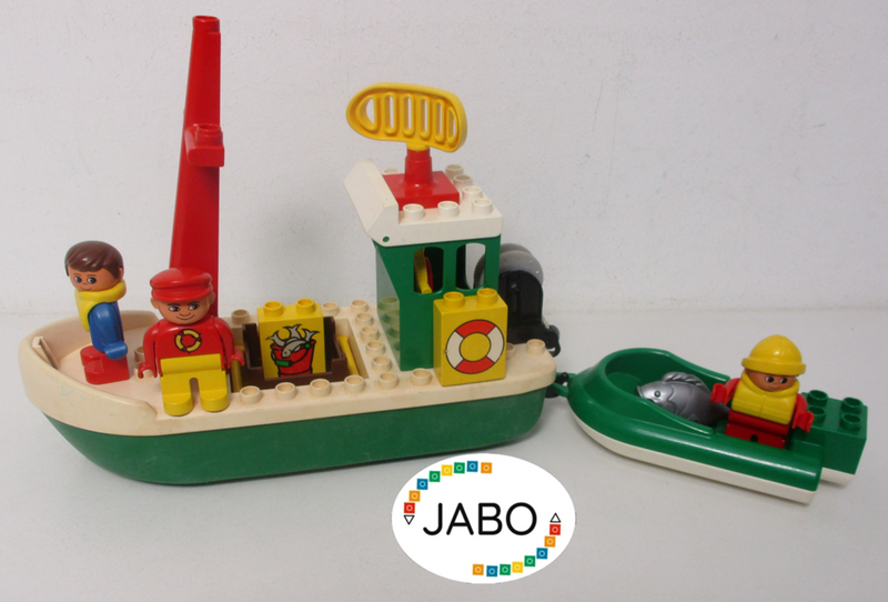 ( RB22/ 2  ) LEGO Duplo Fischerboot Kutter mit Beiboot Schiff Fischkutter