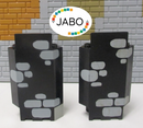 ( L10/14 ) Lego 2x 2345pb06 Mauer Paneele Wand Ecke schwarz 6085 6086 6270 6273