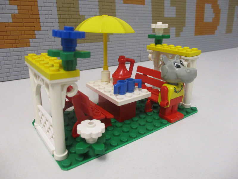 ( F15/13 ) Lego Fabuland Set Gartenlaube Picknick Hanna Nilpferd  ( 3798 )