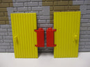 B9/8) LEGO 2x Tür / Tor gelb 3644 mit Scharnier rot 3581 Ritterburg Garage