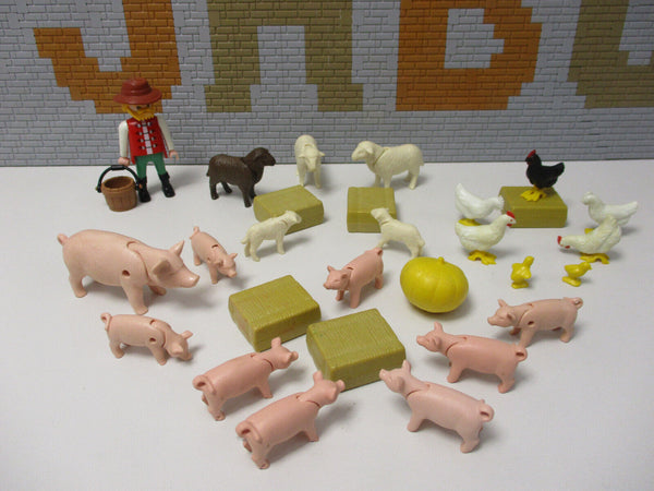 ( E12/22 ) Playmobil Bauernfof Tiere Set Hüner Schweine Schafe Figur Zubehör