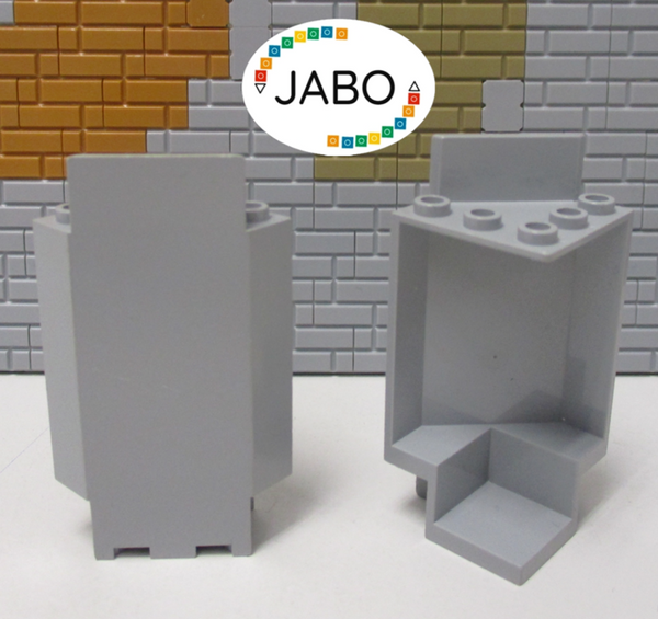 ( L10/12 ) Lego 2x 2345 Mauer Paneele Wand Ecke neu hellgrau 7097 7094 7666 8813