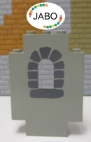 (F10/14) Lego 1x 4444p01 Ritterburg Paneel Wand Mauer bedruckt alt hellgrau 6081