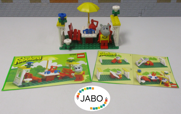 ( F15/13 ) Lego Fabuland Set Gartenlaube Picknick Hanna Nilpferd  ( 3798 )