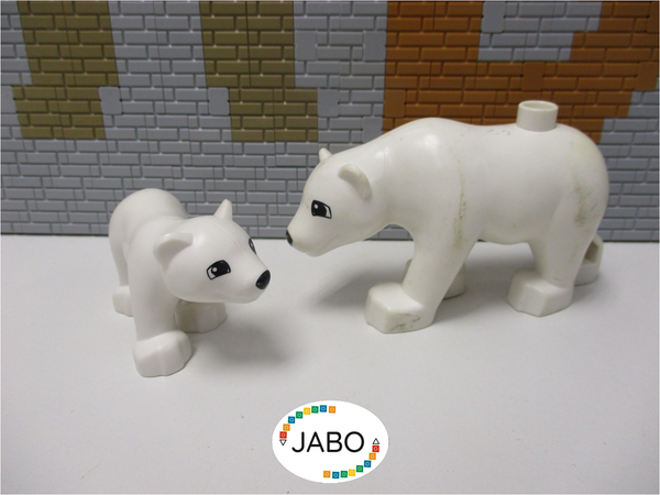 ( I6/12 ) LEGO Duplo Tiere Eisbär mit Baby Zoo Safari Tierpark Arktis Eis