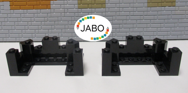 ( L6/3 ) Lego 2x 6066 Burgturmspitze 4 x 8 x 2 1/3 Zinne schwarz 6075 8876 8877