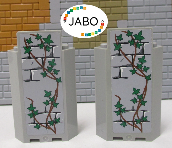 ( L9/14 ) Lego 2x 87421pb011 Mauer Paneele Wand Ecke  neu hellgrau 7946