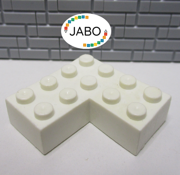 ( F11 / 3 ) LEGO Stein 4x4 Ecke weiß bhol01 / 702old LEGO Logo innenseite
