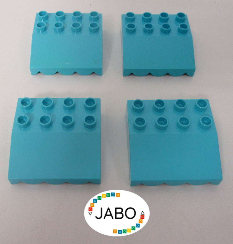 ( D10/18 ) LEGO Duplo 4x Dach Stein 33° 4x4 hellblau Markise