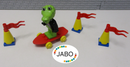 ( A10/7 ) Lego Fabuland Set Clive Crocodile Red Bow Tie on Skateboard ( 3721 )