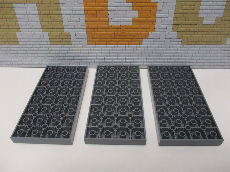 ( C 13 ) LEGO 3x Platte 4204 neu dunkelgrau grau 8x16 beidseitig bebaubar