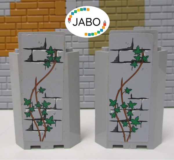 ( L9/12 ) Lego 2x 87421pb005 Mauer Paneele Wand Ecke  neu hellgrau 7948