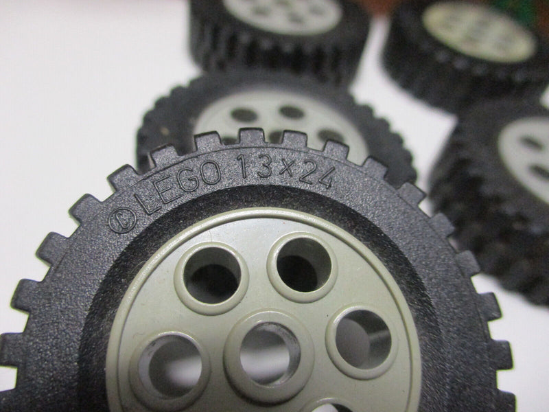 (G1/8) Lego 12 Räder Reifen mit Felgen 13 x 24 grau Technic Modell Team