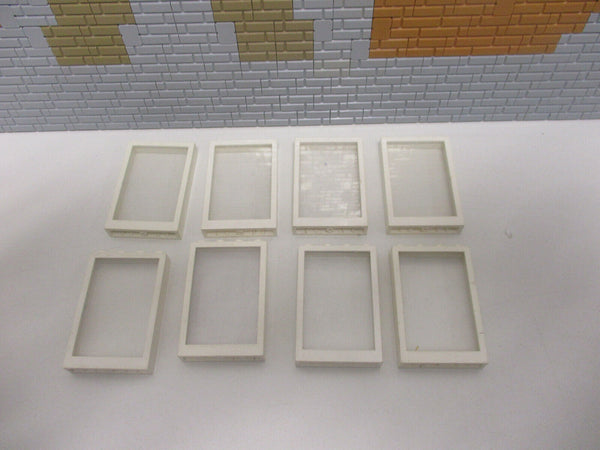 (F12/17) Lego  8x Fenster 1x4x5 weiß City Haus Gebäude