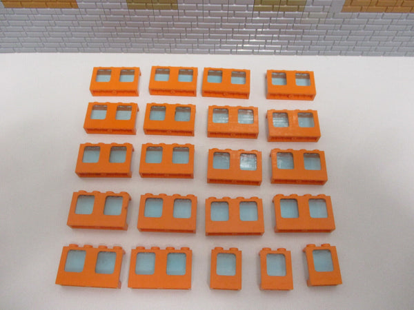 ( A14/4 ) Lego Fenster orange mit Scheibe Flugzeug Eisenbahn City Haus Gebäude
