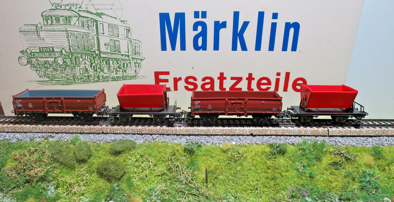 ( N13 / 5  ) Märklin 4x Märklin Güterwagen Hochbord & Kipploren