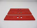 (C7/6. ) 3x Lego Eisenbahn Waggon Zug Grundplatte 6x24 rot 9V 12V RC TRAIN