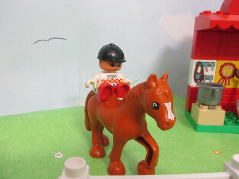 ( RB33 / 2 ) LEGO Duplo Reiterhof / Ponnyhof Set Pferde Ponnys Figuren Zubehör
