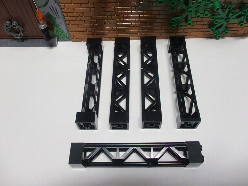 (A11 / 14) Lego 5 x Gittermast NEU 95347 Pfeiler Stütze 2x2x10 schwarz
