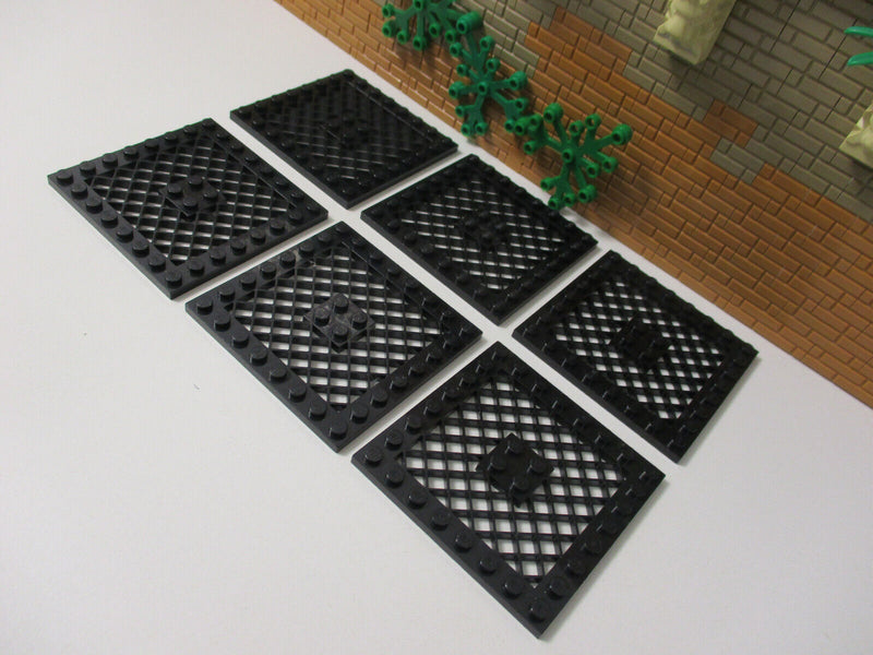 (B5/13) Lego 6x Gitter 8x8 schwarz Piraten Ritter Star Wars Space