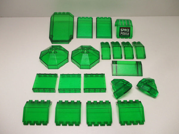 ( D14 / 16 ) Lego Classic Scheiben / Panele Transparent Grün Space