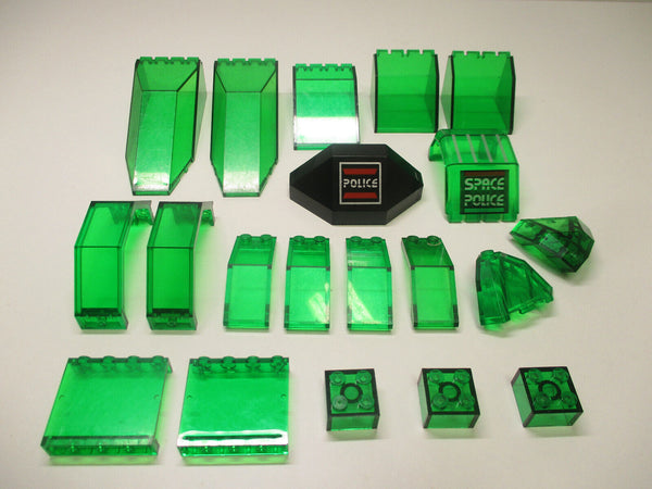 ( D14 / 15 ) Lego Classic Scheiben / Panele Transparent Grün Space