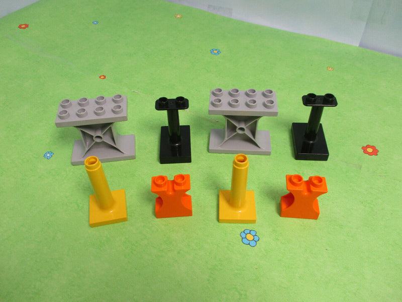 ( T5 ) LEGO Duplo 8 x Säulen Pfeiler Pfosten Stützen Eisenbahn Baustelle Brücke