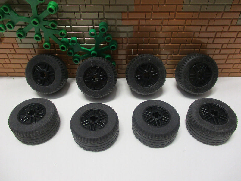 (F6/1 ) Lego 8 Reifen 30.4 x 14 schwarze Felge Auto Truck LKW Rad Räder Technic
