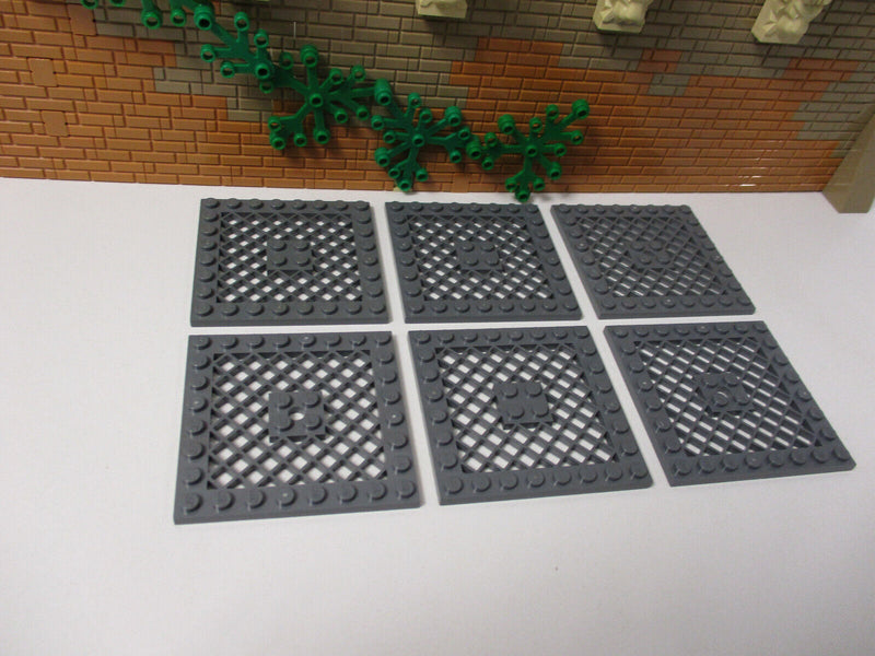 (B5/27) Lego 6x Gitter 8x8 dunkelgrau Piraten Ritter Star Wars Space