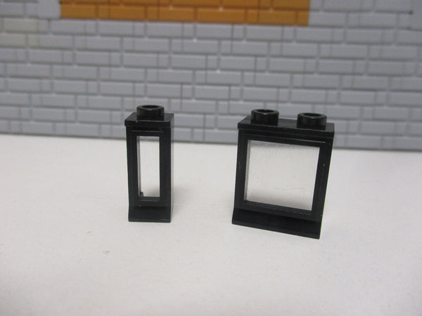( F12/8 ) Lego Eisenbahn 12 V 2x Schwarze Fenster 7730 7750