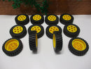 (G1/7) Lego 12 Räder Reifen mit Felgen 13 x 24 gelb Technic Modell Team