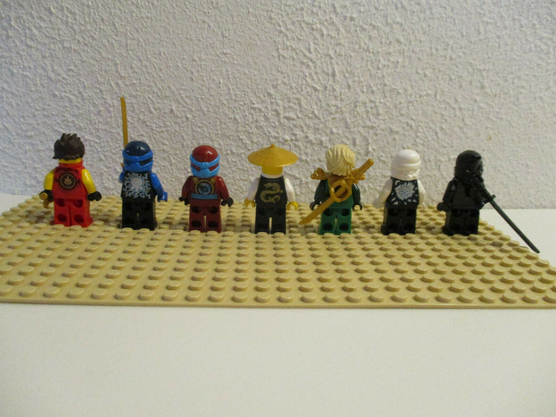 (D2-2/9) Lego Ninjago 7 Figuren Meister Wu Nya Zane Kai Lloyd Jay Cole Sammlung