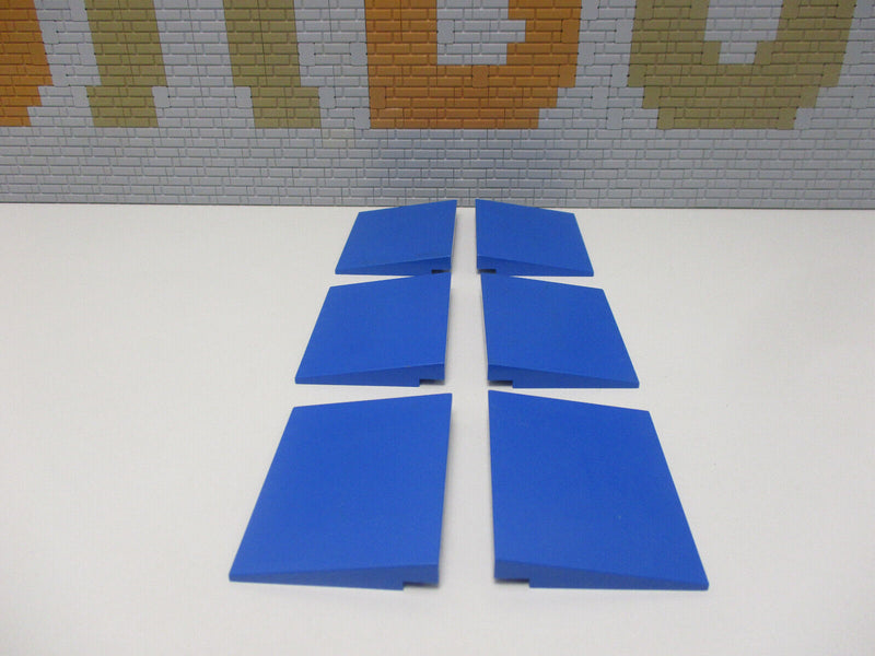 (C9/12 ) 6x Lego 4515 Rampe Dachstein 6x8 10° blau City Eisenbahn
