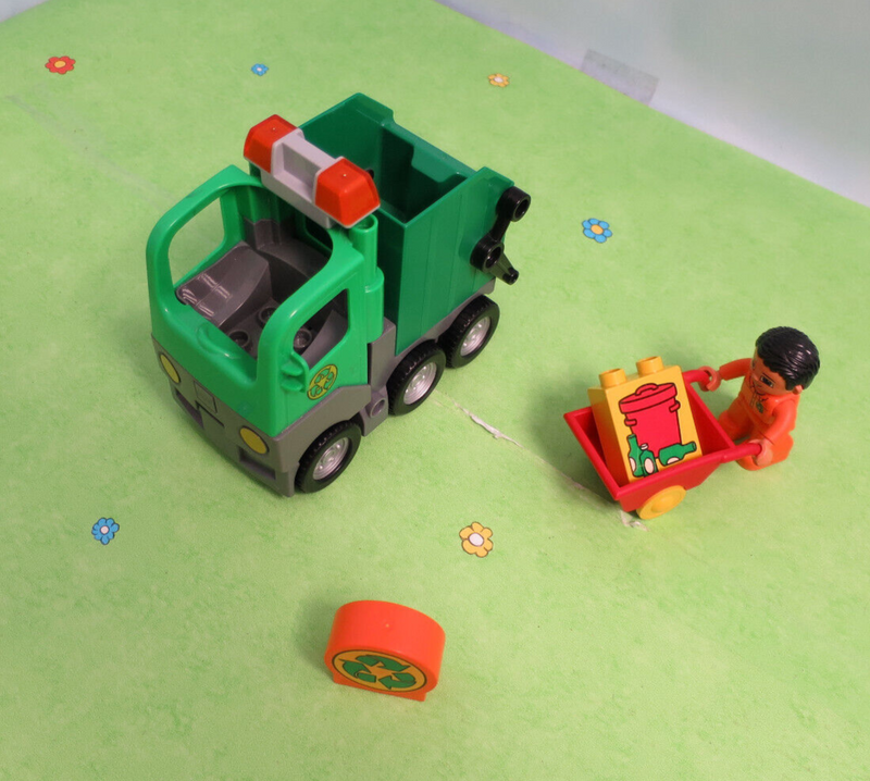 ( R1/18/S2-2 ) LEGO Duplo Müllabfuhr Müllauto LKW Müllmann Strassenkehrer