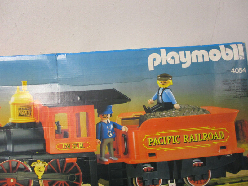 (RH) Playmobil Leerkarton 4054 Steaming Mary Western Eisenbahn Lok OVP Klicky