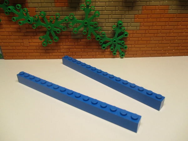 i15/10) 2x Lego 2465 Baustein 1 x 16 Balken Basic blau Star Wars Ritter