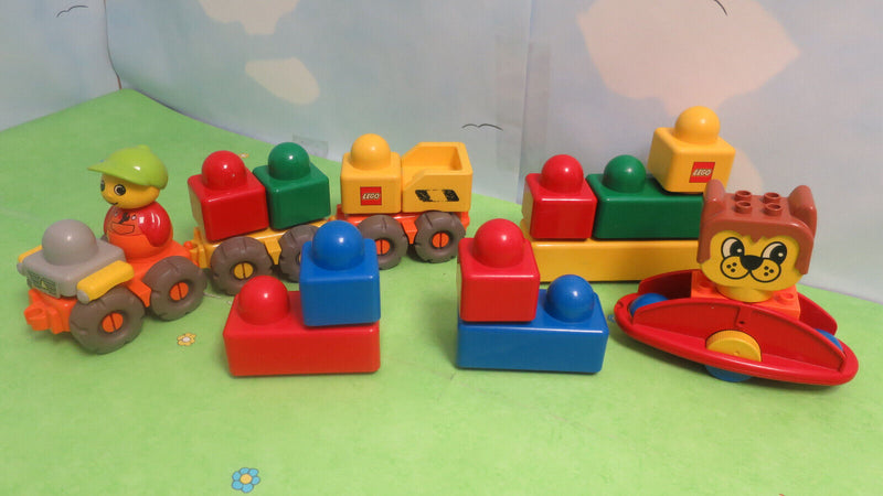 ( RBU1 / 8) LEGO Duplo Primo Baby Eisenbahn Laufwippe mit Bär Rassel für Motorik